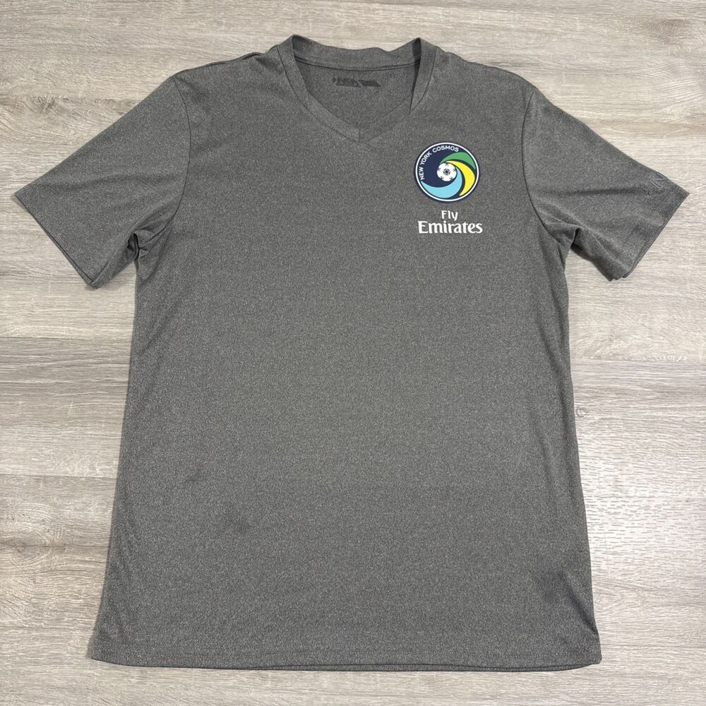 New York Cosmos Soccer Shirt Inaria Men’s Gray Large Training V Neck NASL